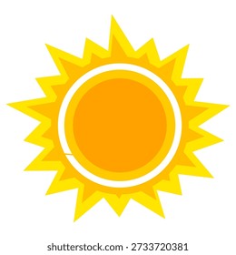 Ilustração do sol. Vetor ícone do sol, natureza, calor, energia solar. Tema do tempo.