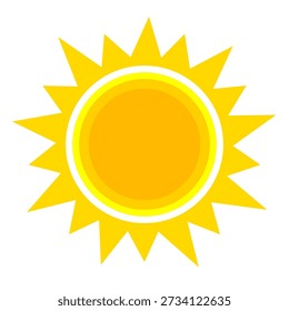 Ilustração do sol. Vetor ícone do sol, natureza, calor, energia solar. Tema do tempo.
