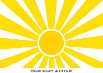 Ilustración del sol. Icono solar Vector, naturaleza, calor, energía solar. Clima temático.
