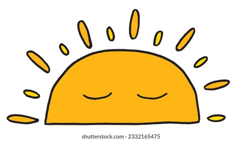 Sun illustration image. 
Hand drawn image artwork of a sun. 
Simple cute original logo.
Hand drawn vector illustration for posters, cards, t-shirts.