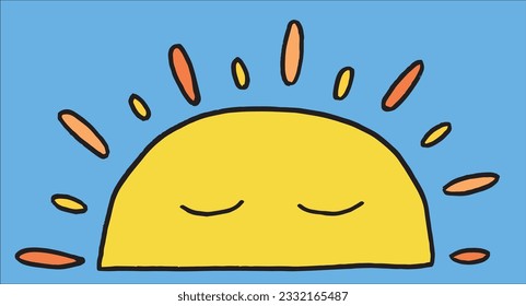 Sun illustration image. 
Hand drawn image artwork of a sun. 
Simple cute original logo.
Hand drawn vector illustration for posters, cards, t-shirts.