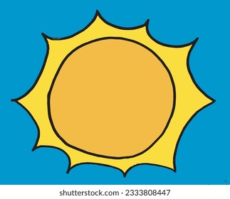 Sun illustration image. 
Hand drawn image artwork of a sun. 
Simple cute original logo.
Hand drawn vector illustration for posters, cards, t-shirts.