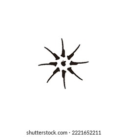 Sun, illustration, ink geometric symbol simple logo vector