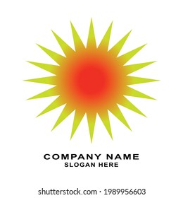 Sun illustration logo design vector