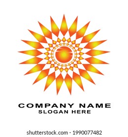 Sun illustration logo design vector