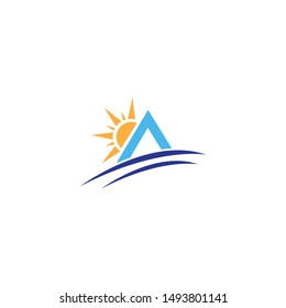 sun illustration logo template vector icon 