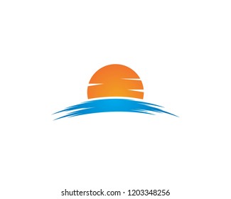 sun illustration logo vector icon template