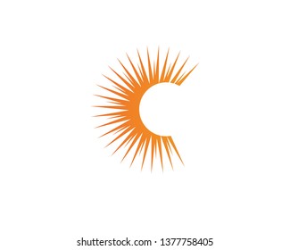 sun illustration logo vector icon template