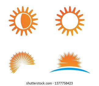 sun illustration logo vector icon template