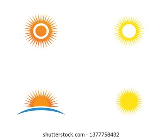 sun illustration logo vector icon template