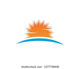 sun illustration logo vector icon template
