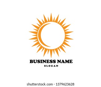 sun illustration logo vector icon template - Vector
