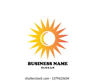 sun illustration logo vector icon template - Vector
