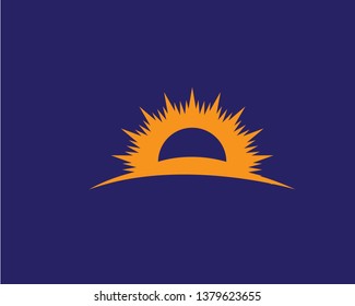 sun illustration logo vector icon template - Vector

