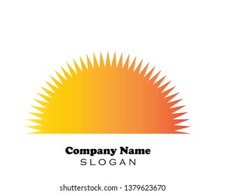 sun illustration logo vector icon template - Vector
