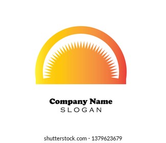 sun illustration logo vector icon template - Vector
