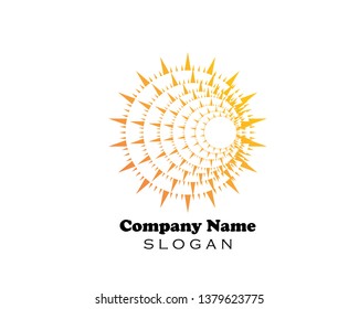 sun illustration logo vector icon template - Vector

