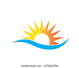 sun illustration logo vector icon template - Vector
