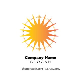 sun illustration logo vector icon template - Vector
