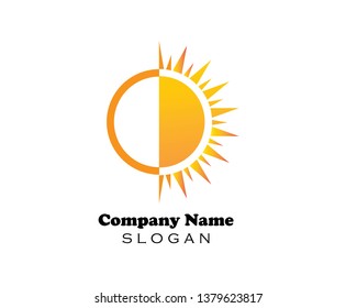 sun illustration logo vector icon template - Vector
