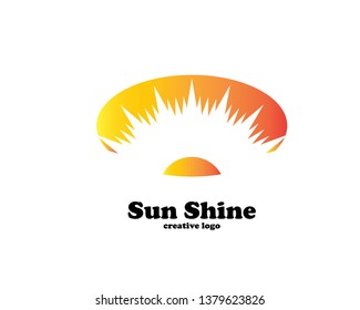 sun illustration logo vector icon template - Vector
