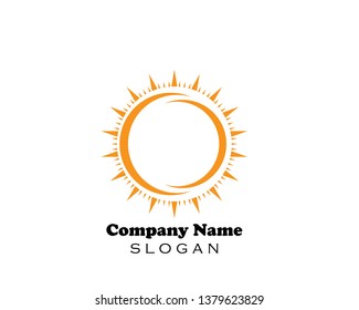 sun illustration logo vector icon template - Vector

