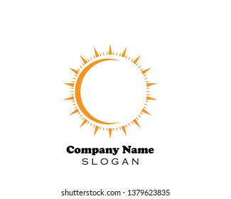 sun illustration logo vector icon template - Vector
