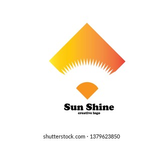 sun illustration logo vector icon template - Vector
