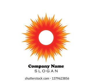 sun illustration logo vector icon template - Vector
