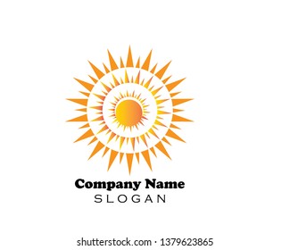 sun illustration logo vector icon template - Vector
