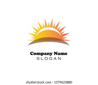 sun illustration logo vector icon template - Vector

