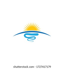sun illustration logo vector icon template