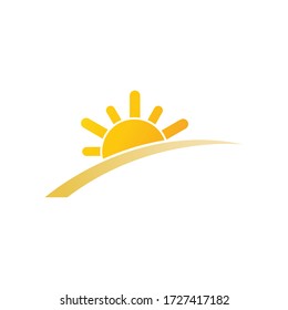 plantilla de icono del logotipo de ilustración del sol