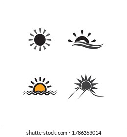 sun illustration logo vector icon template