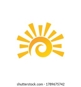 sun illustration logo vector icon template