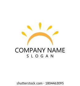 plantilla de icono del logotipo de ilustración del sol