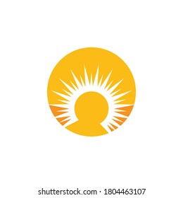 sun illustration logo vector icon template