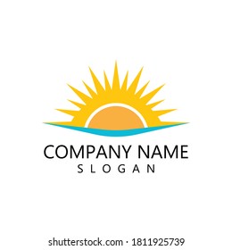 sun illustration logo vector icon template