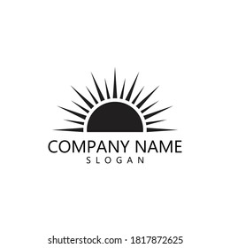 sun illustration logo vector icon template