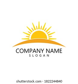 sun illustration logo vector icon template