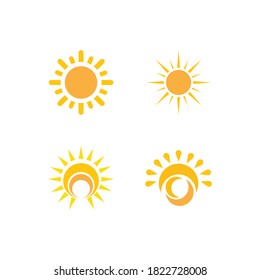 plantilla de icono del logotipo de ilustración del sol