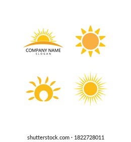sun illustration logo vector icon template