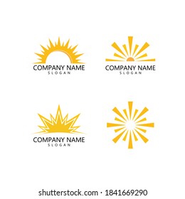 plantilla de icono del logotipo de ilustración del sol