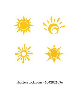 sun illustration logo vector icon template