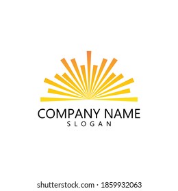 sun illustration logo vector icon template