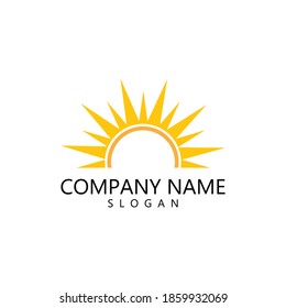 sun illustration logo vector icon template