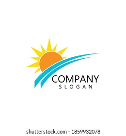 sun illustration logo vector icon template