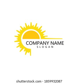 sun illustration logo vector icon template