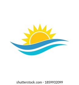 sun illustration logo vector icon template