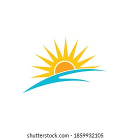 sun illustration logo vector icon template